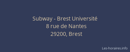 Subway - Brest Université