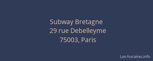 Subway Bretagne