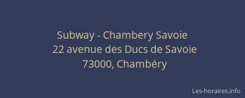 Subway - Chambery Savoie