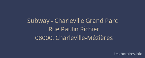 Subway - Charleville Grand Parc