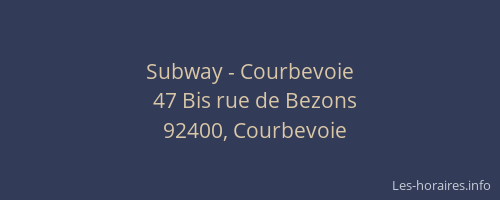 Subway - Courbevoie