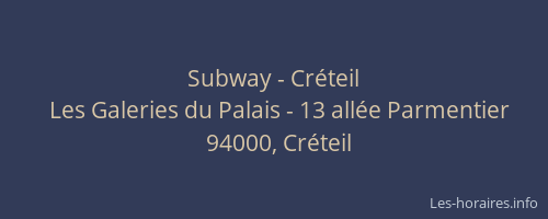Subway - Cr&eacute;teil