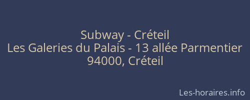 Subway - Créteil