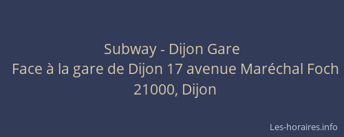 Subway - Dijon Gare