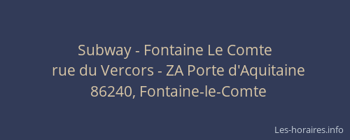 Subway - Fontaine Le Comte