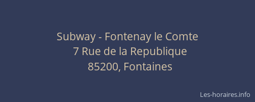 Subway - Fontenay le Comte