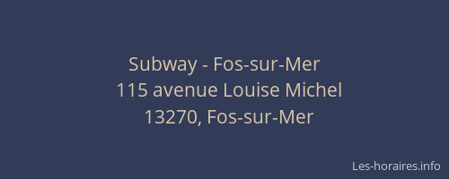 Subway - Fos-sur-Mer