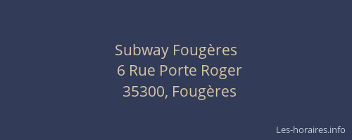 Subway Fougères
