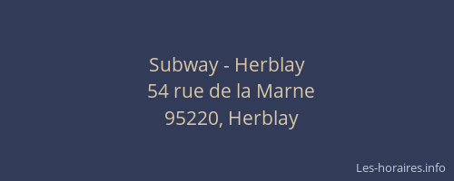 Subway - Herblay