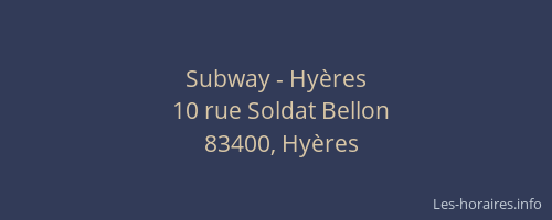 Subway - Hyères
