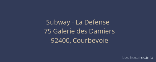 Subway - La Defense