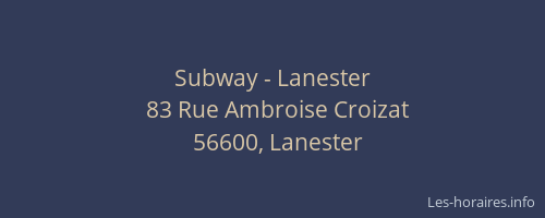Subway - Lanester