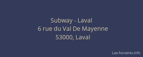 Subway - Laval