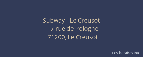 Subway - Le Creusot