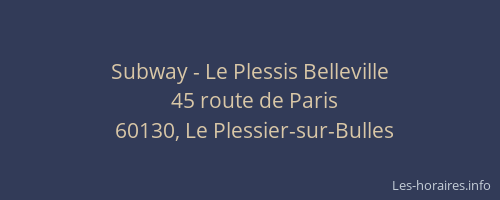 Subway - Le Plessis Belleville