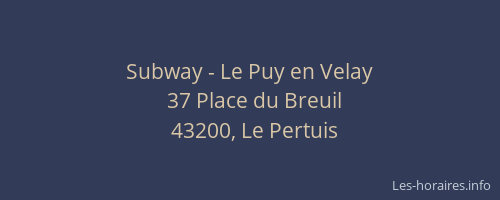 Subway - Le Puy en Velay