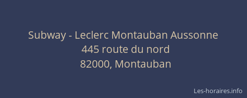 Subway - Leclerc Montauban Aussonne