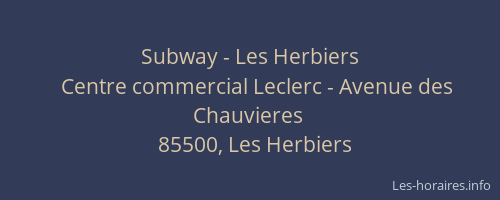 Subway - Les Herbiers