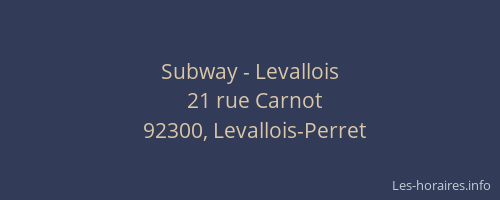 Subway - Levallois
