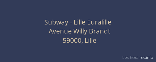 Subway - Lille Euralille