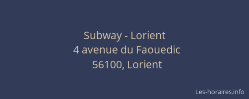Subway - Lorient