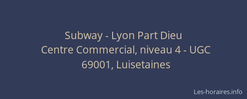 Subway - Lyon Part Dieu