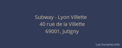 Subway - Lyon Villette