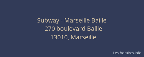 Subway - Marseille Baille