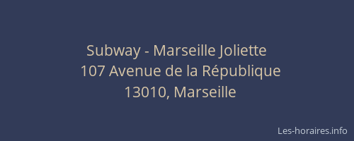 Subway - Marseille Joliette