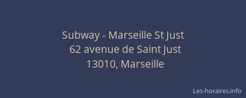 Subway - Marseille St Just