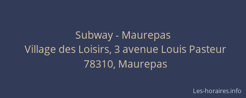 Subway - Maurepas