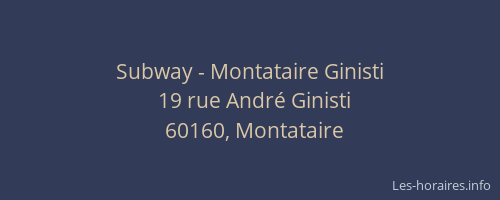 Subway - Montataire Ginisti