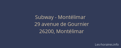 Subway - Montélimar