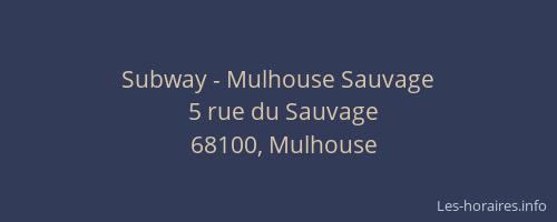 Subway - Mulhouse Sauvage