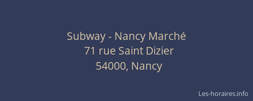 Subway - Nancy Marché