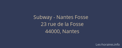 Subway - Nantes Fosse