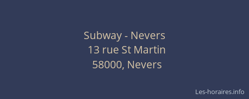 Subway - Nevers