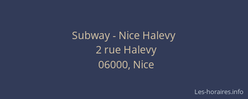 Subway - Nice Halevy