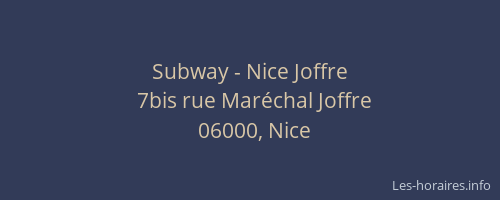 Subway - Nice Joffre