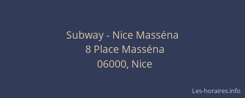 Subway - Nice Masséna