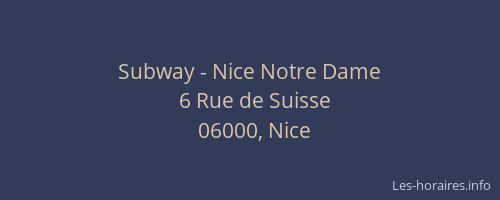Subway - Nice Notre Dame