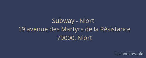 Subway - Niort