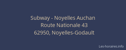 Subway - Noyelles Auchan