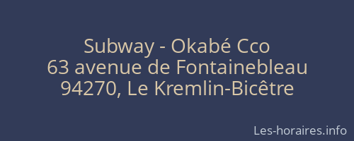 Subway - Okabé Cco