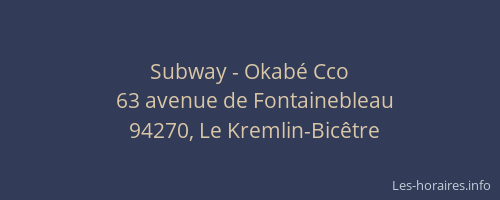 Subway - Okabé Cco