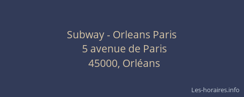 Subway - Orleans Paris