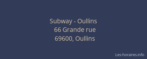 Subway - Oullins