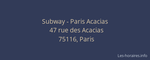 Subway - Paris Acacias