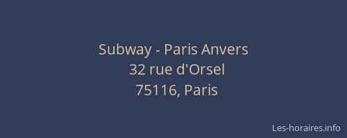 Subway - Paris Anvers