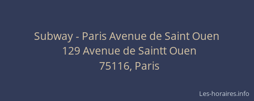 Subway - Paris Avenue de Saint Ouen